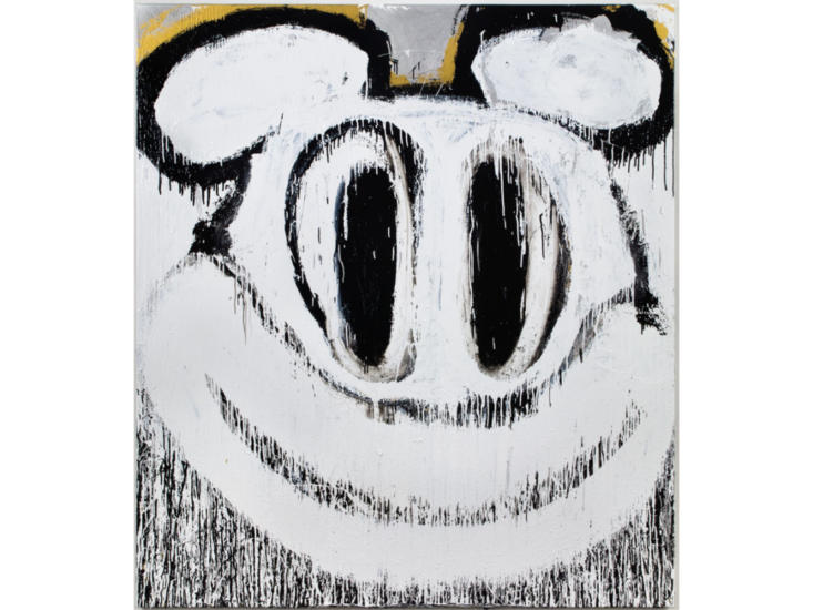 Joyce Pensato　Snowball Mickey　2017