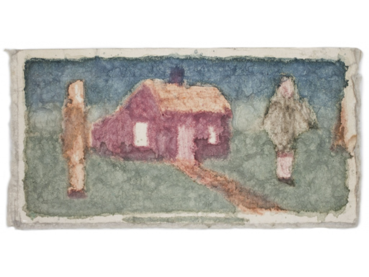 James Castle　Untitled (house, two figures)　n.d.