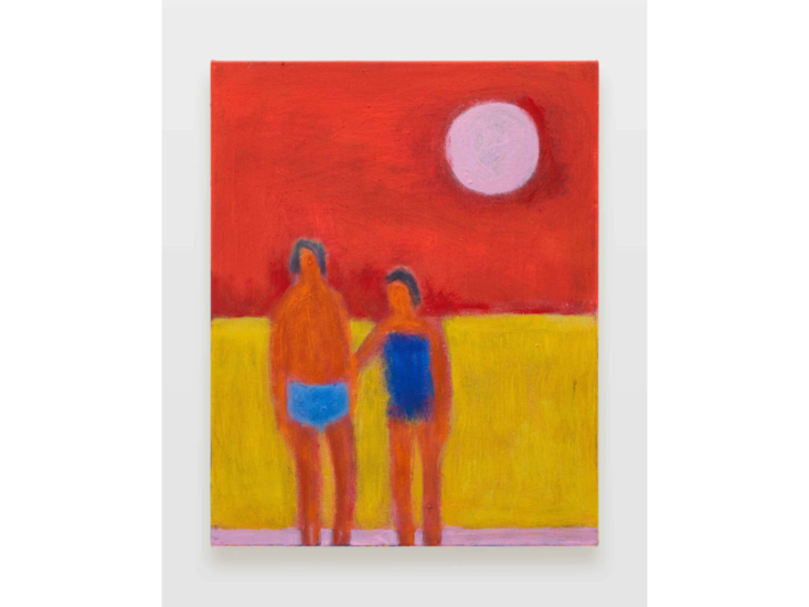 Katherine Bradford　Beach Couple Red Sky and Sun　2024